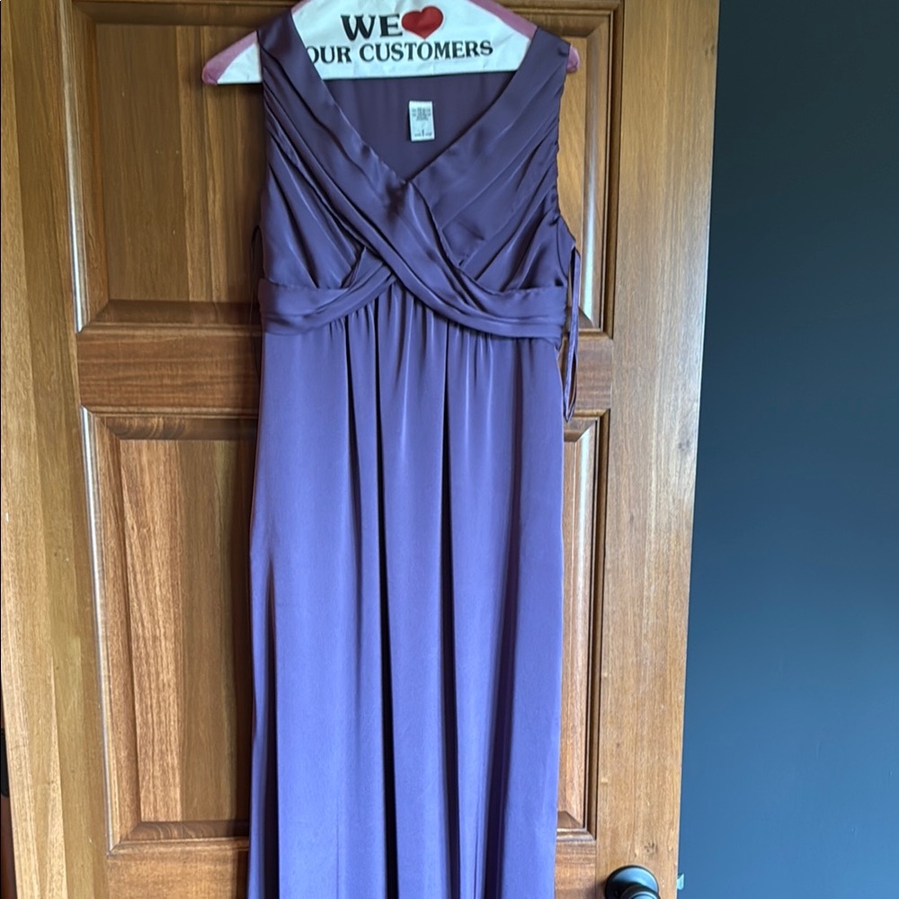 David's Bridal Purple Ruched Sleeveless Gown